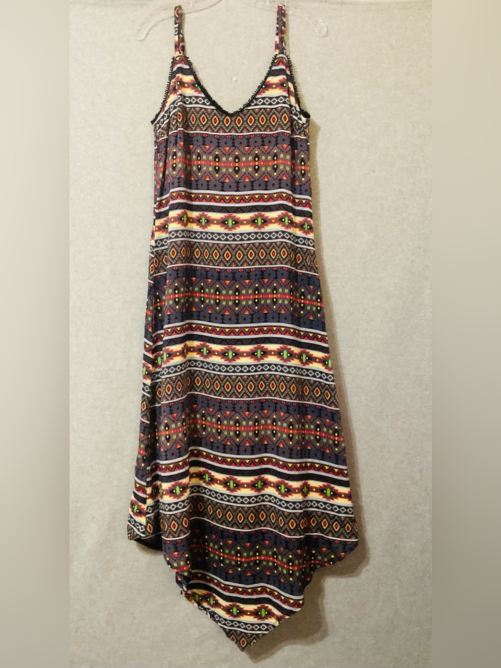 Blossom & clover Striped Tribal Maxi Slip Dress - Multicolor Sz M